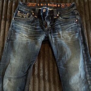 Rock Revival Men's Dark Blue Relaxed Jeans